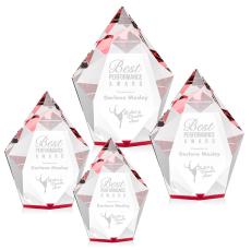 Devron Red Polygon Crystal Award - Colored Crystal Awards