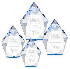 Devron Blue Polygon Crystal Award - Colored Crystal Awards