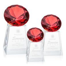 Celestina Gemstone Ruby Crystal Award - Colored Crystal Awards