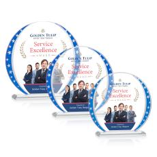 Mystique Circle Full Color Star Crystal Award - Full Color Imprint