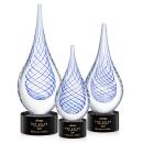 Kentwood Black on Marvel Base Tear Drop Glass Award