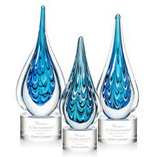 Worchester Clear on Marvel  Base Tear Drop Glass Award - Glass Awards