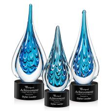 Worchester Black on Marvel Base Tear Drop Glass Award - Glass Awards