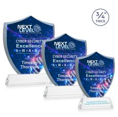 Scudo Sheild Full Color Clear on Newhaven Unique Crystal Award - Full Color Imprint