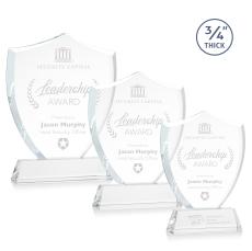 Scudo Shield Clear on Newhaven Unique Crystal Award - Full Color Imprint