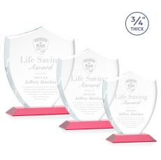 Scudo Shield Red Unique Crystal Award - Full Color Imprint