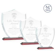 Scudo Shield Rosewood Unique Crystal Award - Full Color Imprint