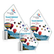 Lawton Full Color Peaks Crystal Award - Metal Awards