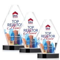 Redding Full Color Black Polygon Crystal Award - Awards and Trophies