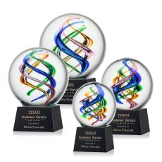 Galileo Black on Robson Base Globe Glass Award - Glass Awards