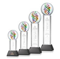 Galileo Black on Stowe Base Globe Glass Award - Glass Awards