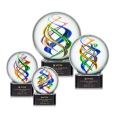 Galileo Black on Paragon Base Globe Glass Award - Glass Awards