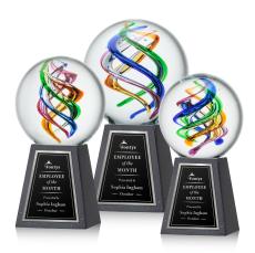 Galileo Globe on Tall Marble Base Glass Award - Glass Awards