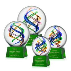Galileo Green on Robson Base Globe Glass Award - Glass Awards