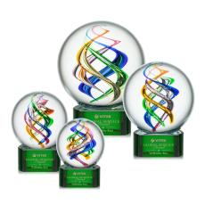 Galileo Green on Paragon Base Globe Glass Award - Glass Awards