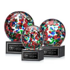 Fantasia Globe on Square Marble Award - Glass Awards