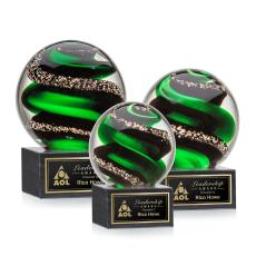 Zodiac Globe on Square Marble Glass Award - Glass Awards