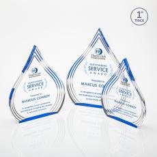 Dover Full Color Blue Tear Drop Acrylic Award - Acrylic Awards