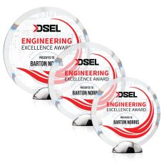 Gardiner Full Color Circle Crystal Award - Metal Awards