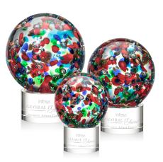 Fantasia Clear on Marvel Base Globe Glass Award - Glass Awards