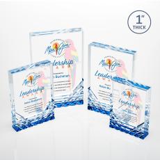 Elektra Full Color Blue Rectangle Acrylic Award - Acrylic Awards