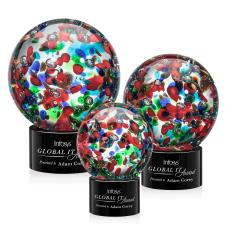 Fantasia Black on Marvel Base Globe Glass Award - Glass Awards