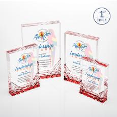 Elektra Full Color Red Rectangle Acrylic Award - Acrylic Awards