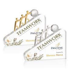 Synergy Full Color Circle Crystal Award - Metal Awards