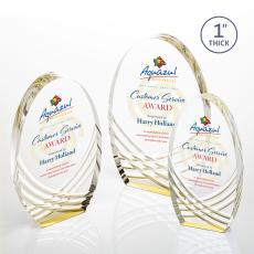 Westbury Full Color Gold Circle Acrylic Award - Acrylic Awards