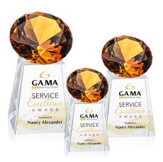 Celestina Full Color Amber Crystal Award - Full Color Imprint