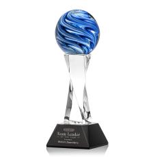Naples Black on Langport Base Globe Glass Award - Glass Awards