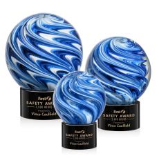 Naples Black on Marvel Base Globe Glass Award - Glass Awards