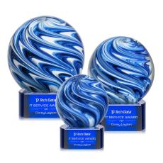Naples Blue on Paragon Base Globe Glass Award - Glass Awards