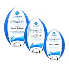 Lincoln Full Color Blue Tear Drop Crystal Award - Colored Crystal Awards