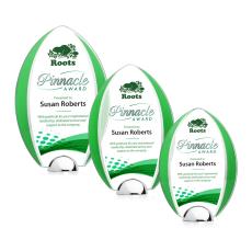 Lincoln Full Color Green Tear Drop Crystal Award - Colored Crystal Awards