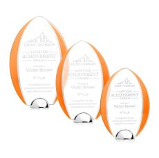 Lincoln Orange Tear Drop Crystal Award - Full Color Imprint