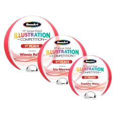 Stanton Full Color Red Circle Crystal Award - Colored Crystal Awards