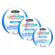 Stanton Full Color Blue Circle Crystal Award - Colored Crystal Awards