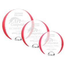 Stanton Red Circle Crystal Award - Colored Crystal Awards