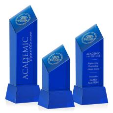 Barone Blue Blue on Base Towers Crystal Award - Awards and Trophies