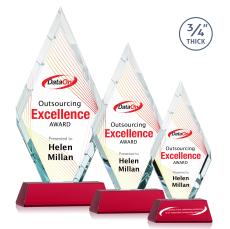 Richmond Full Color Red on Newhaven Diamond Crystal Award - Awards and Trophies