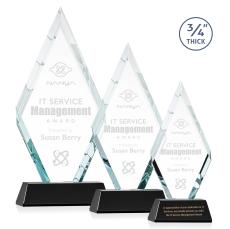 Richmond Black on Newhaven Base Diamond Crystal Award - Crystal Awards