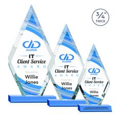 Richmond Full Color Sky Blue Diamond Crystal Award - Crystal Awards