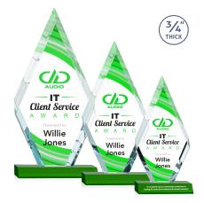 Richmond Full Color Green Diamond Crystal Award - Full Color Imprint