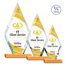 Richmond Full Color Amber Diamond Crystal Award - Full Color Imprint
