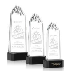 Himalayas Tower Black on Base Peaks Crystal Award - Crystal Awards