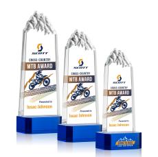 Himalayas Full Color Blue on Base Towers Crystal Award - Full Color Imprint