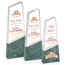 Lamont Tower Full Color Peaks Crystal Award - Marble & Stone Awards