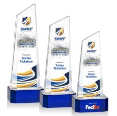 Belmont Tower Full Color Blue on Padova Peaks Crystal Award - Full Color Imprint