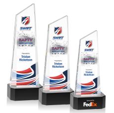 Belmont Tower Full Color Black on Padova Peaks Crystal Award - Full Color Imprint